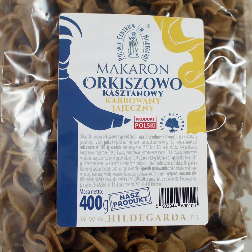 Spelt and Chestnut Ridged Pasta "Hildegarda", 400 g (14.11 oz)
