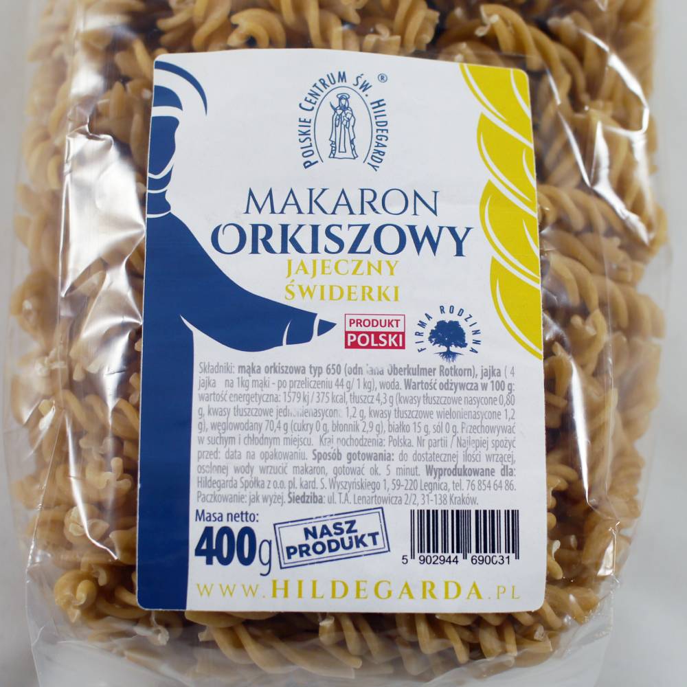 Spelt pasta, Egg spirals "Hildegarda", 400g (14.11oz)