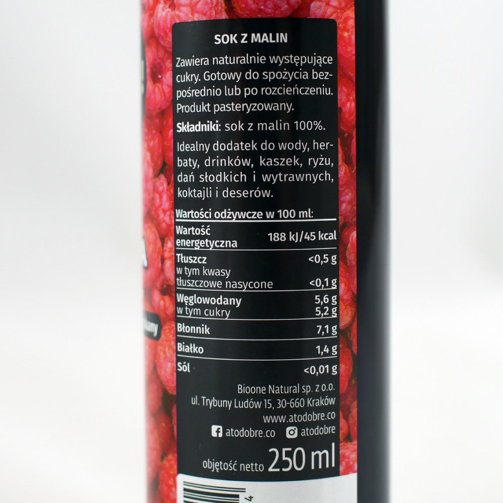 Raspberry Juice, 100%, NFC, 250 ml