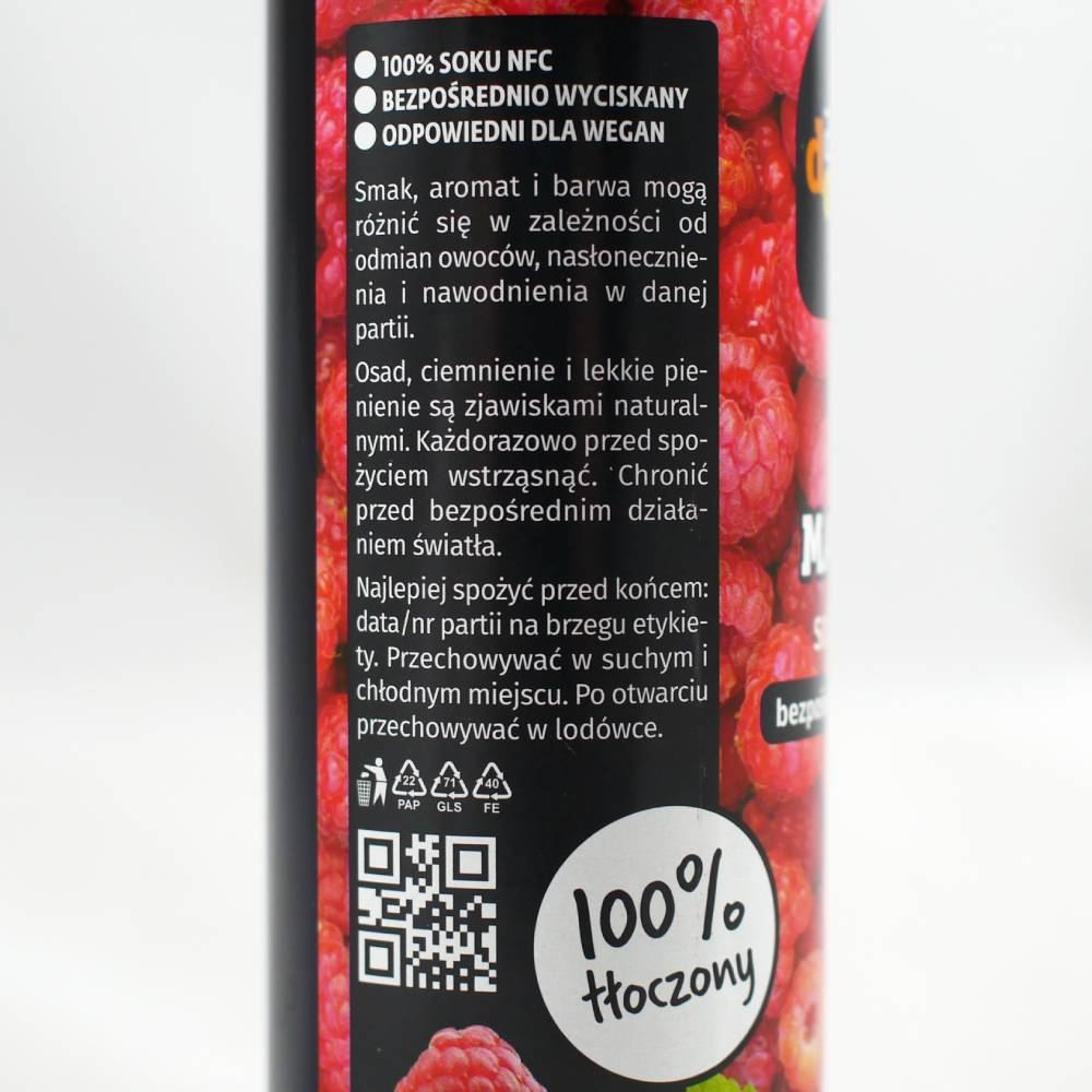 Raspberry Juice, 100%, NFC, 250 ml