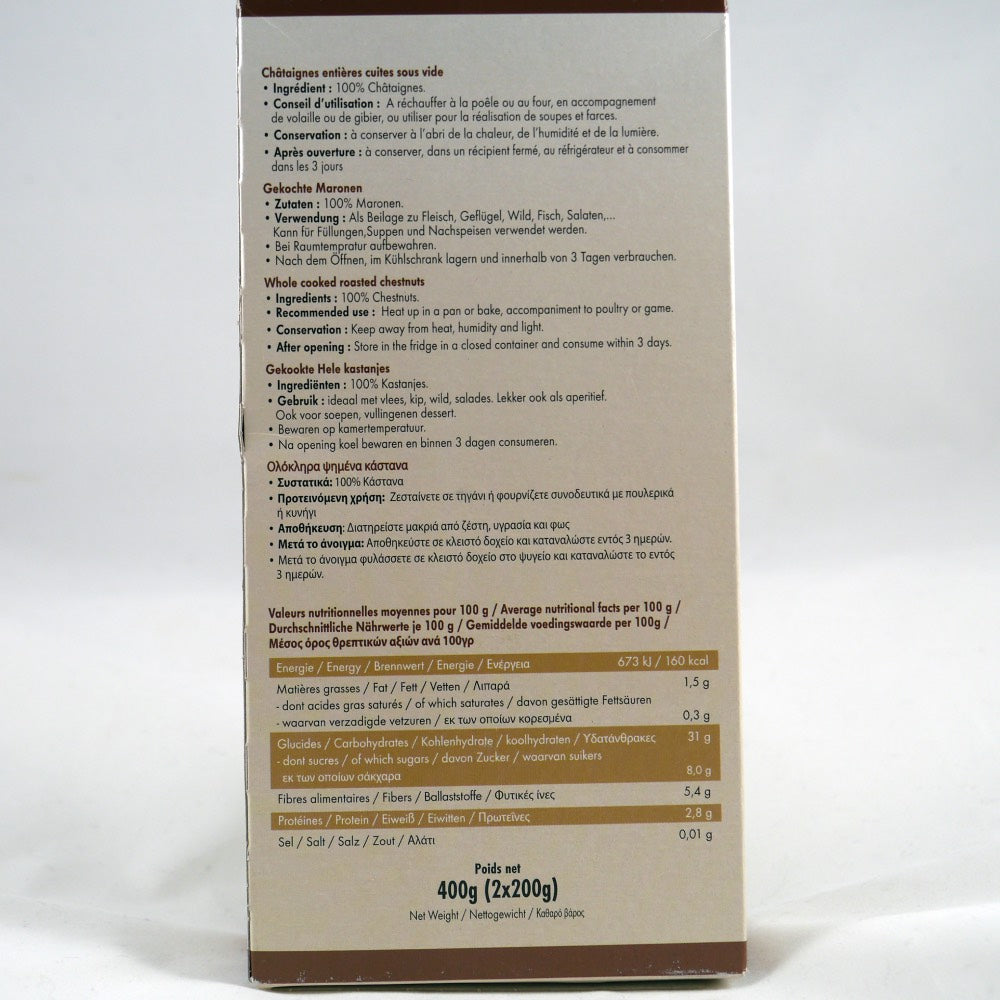 Chestnuts cooked – vacuum – 400 g