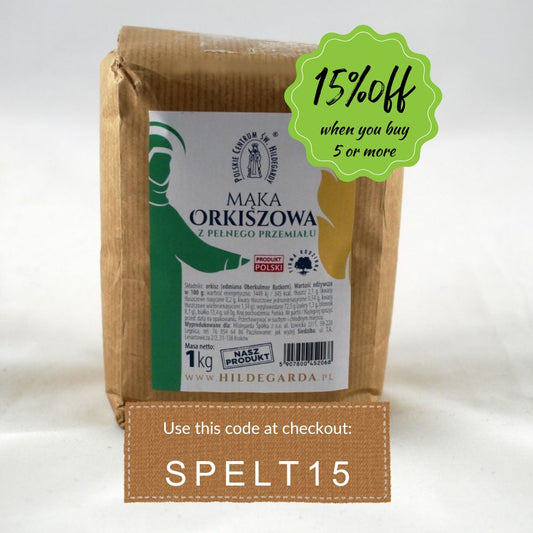 Whole Spelt Flour "Hildegarda" 1kg (2.2lbs)
