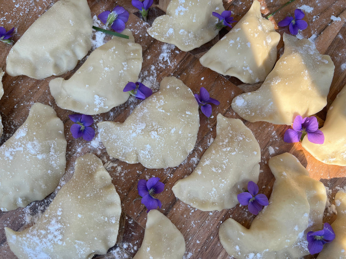 Spelt Pierogi with Spinach and Goat Cheese