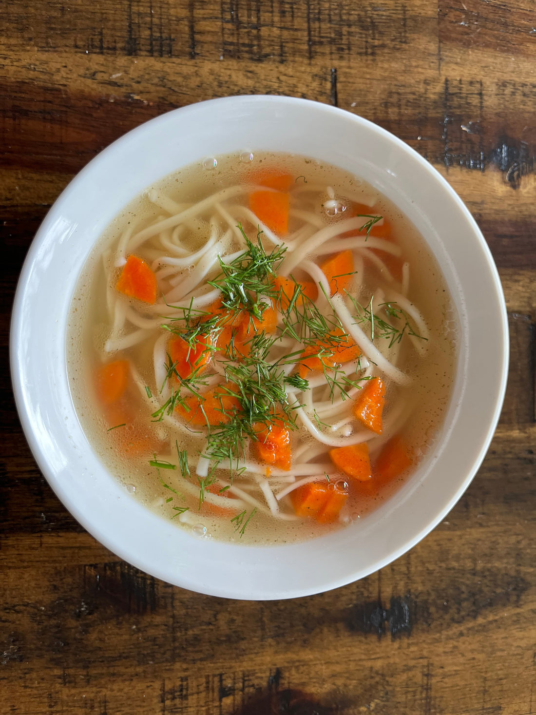 Chicken Broth with Ginger, Hyssop and Galangal with Spelt Noodles