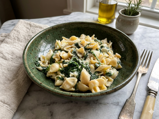 Spelt Pasta with Spinach and Parmesan