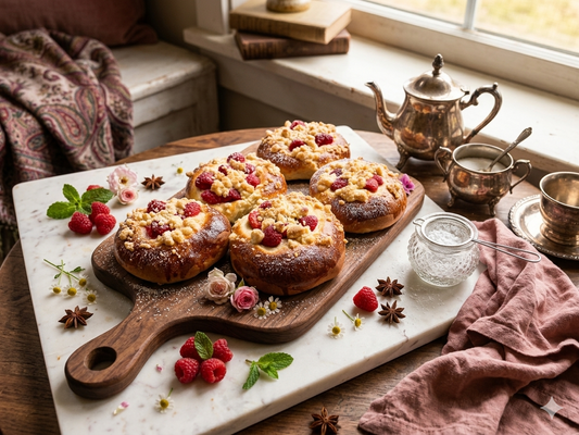 Irresistible Raspberry Streusel Buns