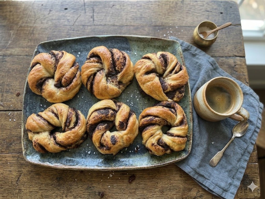 Spelt Yeast Wreaths with Cocoa Filling