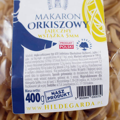 Spelt pasta, Egg Ribbon 5 mm "Hildegarda", 400g (14.11oz)