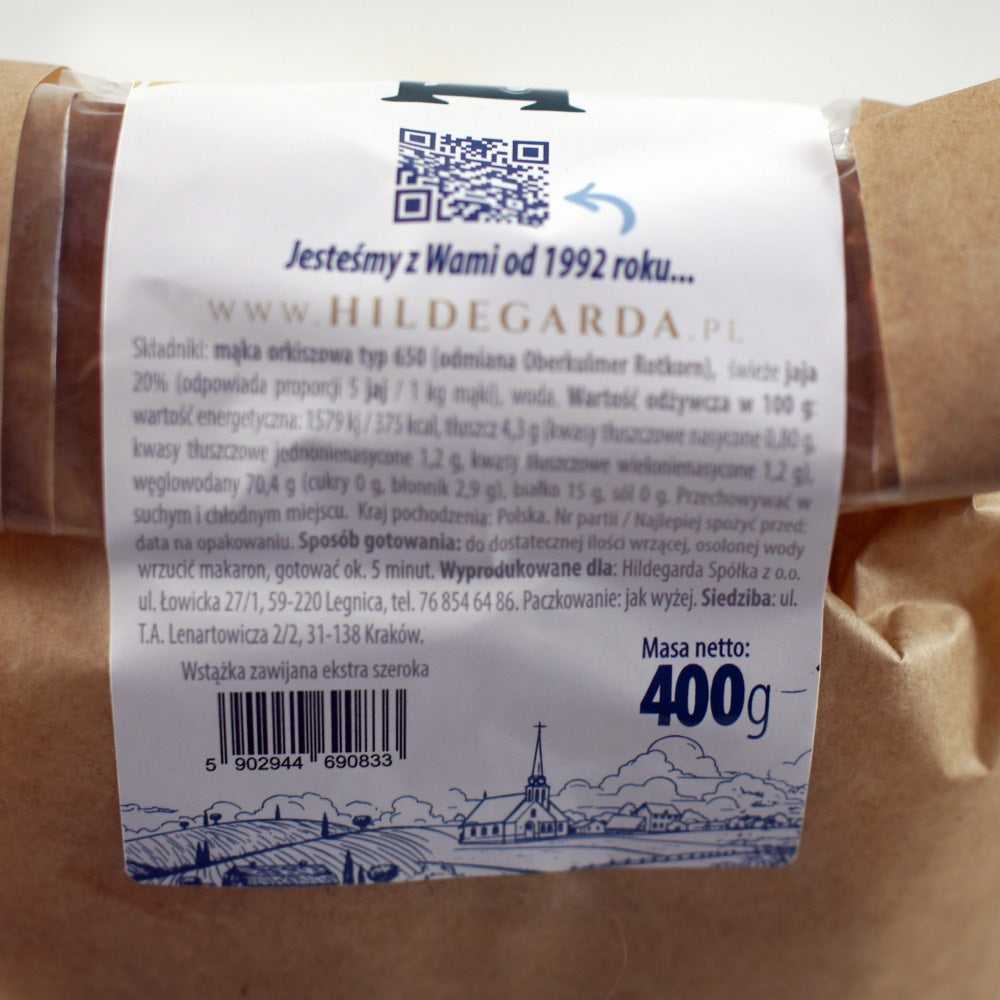 Makaron orkiszowy, Makaron Jajeczny „Hildegarda” 400 g